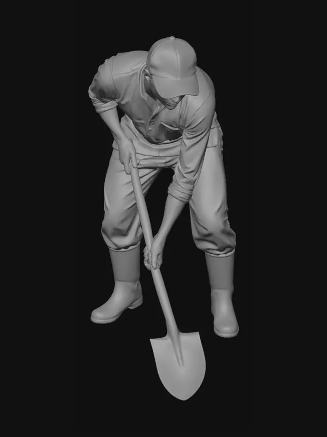 3D model for Shoveling Worker