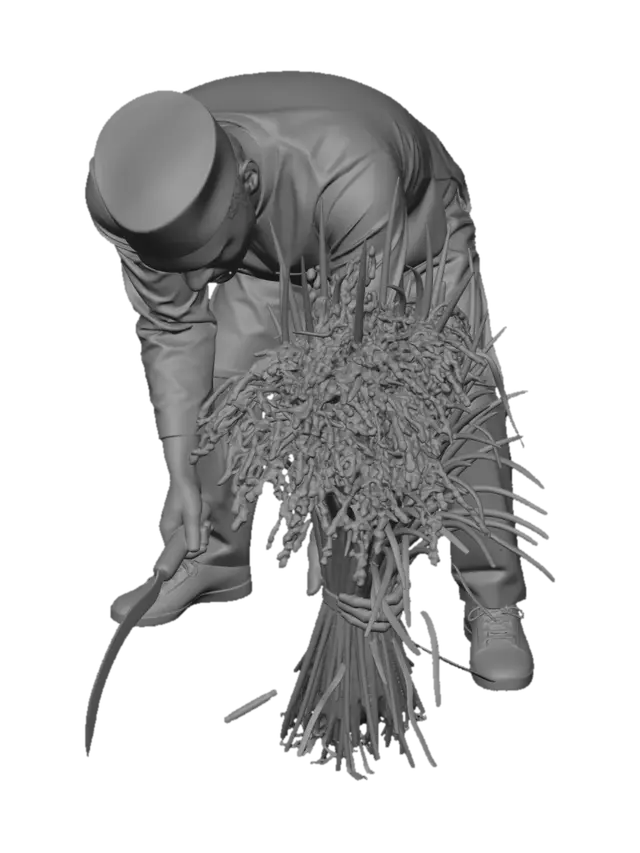 3D model for Rice Harvesting with a Sickle