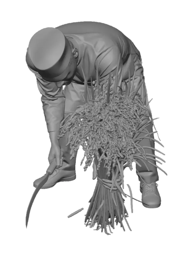 3D model for Rice Harvesting with a Sickle
