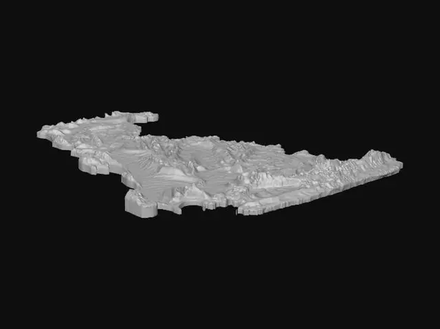 3D model for Maharashtra Topographic Map