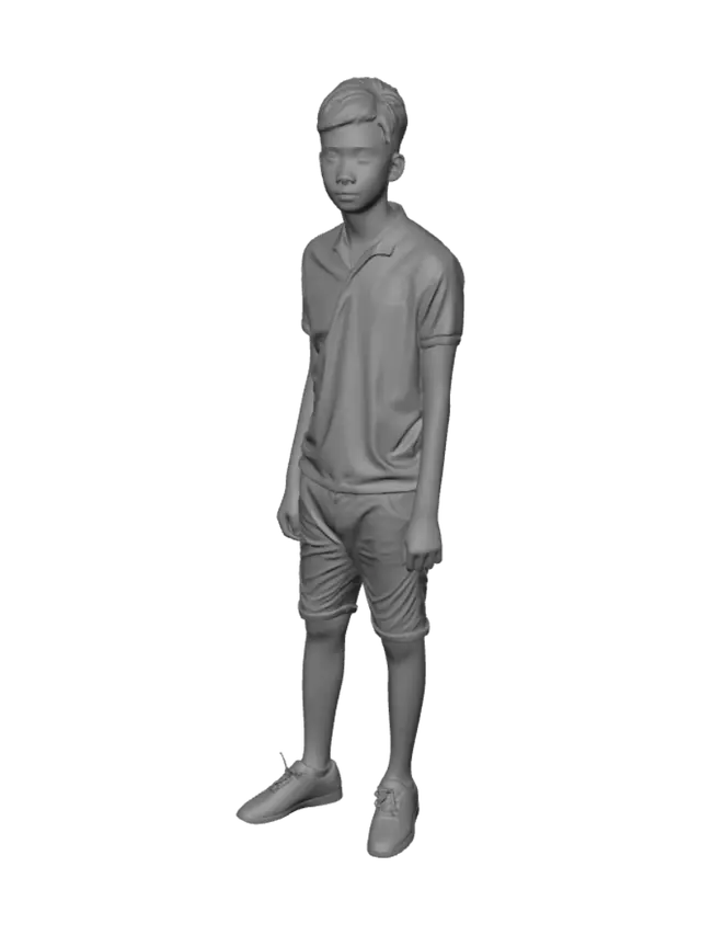 3D model for Mall Portrait: Young Man in Orange Polo