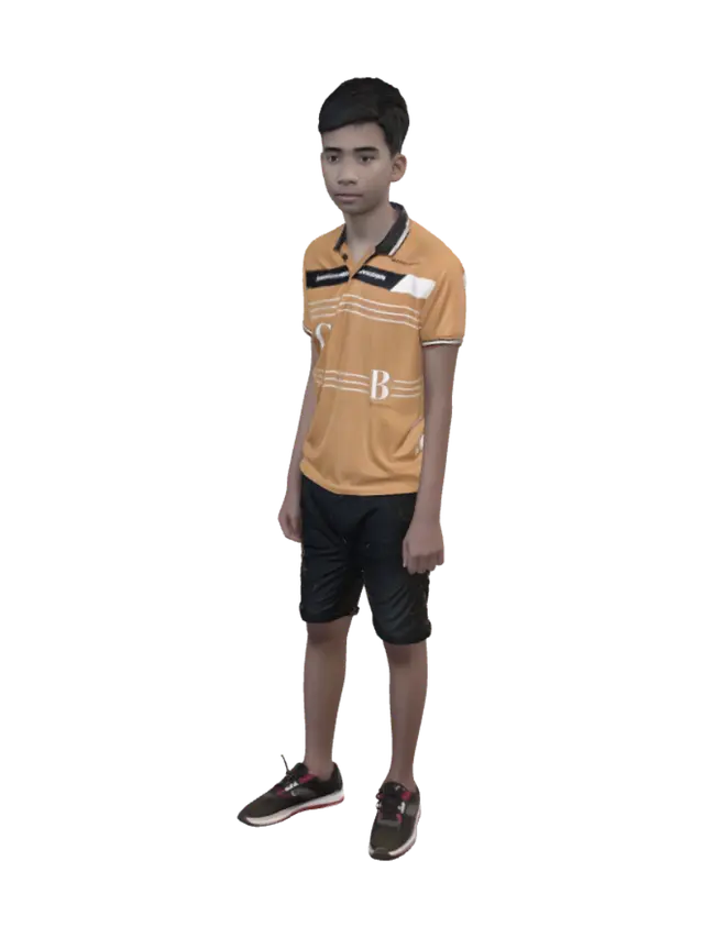 3D model for Mall Portrait: Young Man in Orange Polo