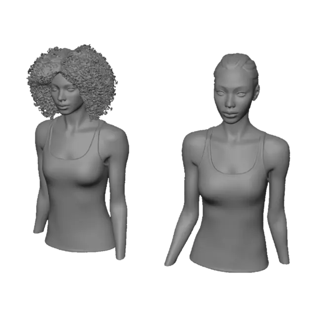 3D model for Two Athletes in Tank Tops