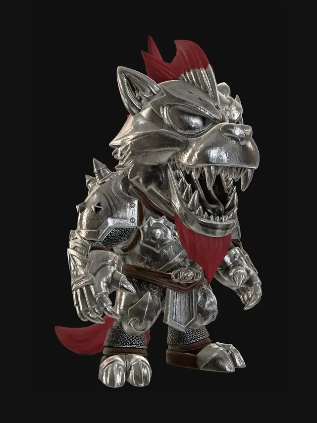 3D model for a roaring roblox pet in armor
