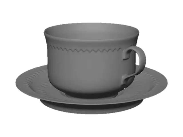 3D model for Pink Rose Teacup