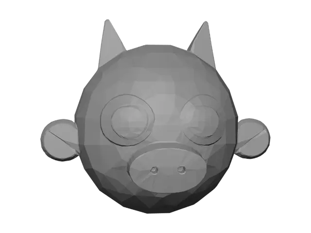 3D model for Three-Quarter View Green Pig