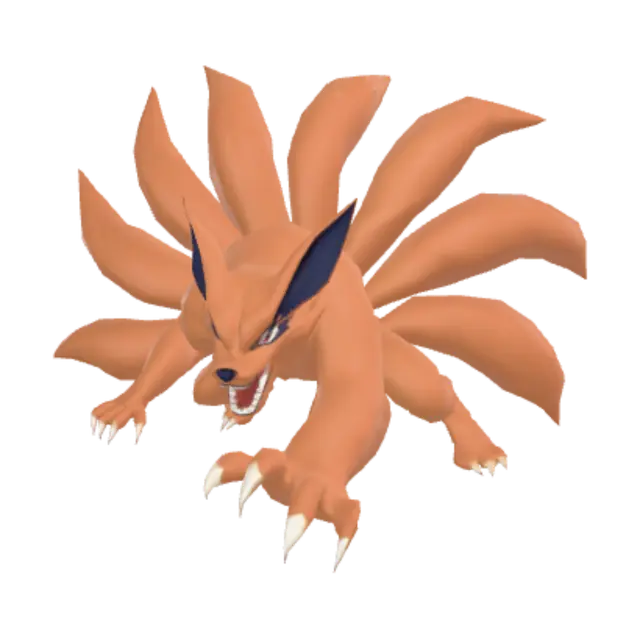 Blazing Kitsune - Kyuubi 3D model, vytvořený pomocí AI
