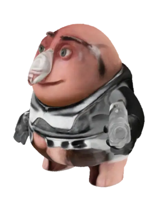 Gru with a weapon - Offensive-3D-modell, genererad av AI