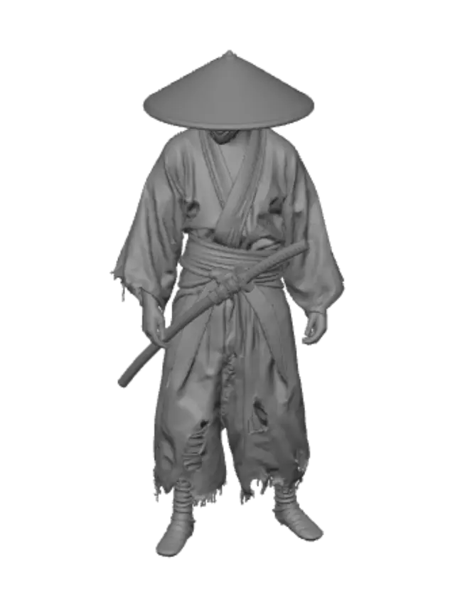 3D model for Sakura Samurai in the Frayed Robe