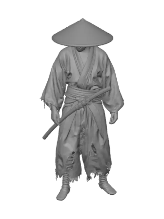 3D model for Sakura Samurai in the Frayed Robe