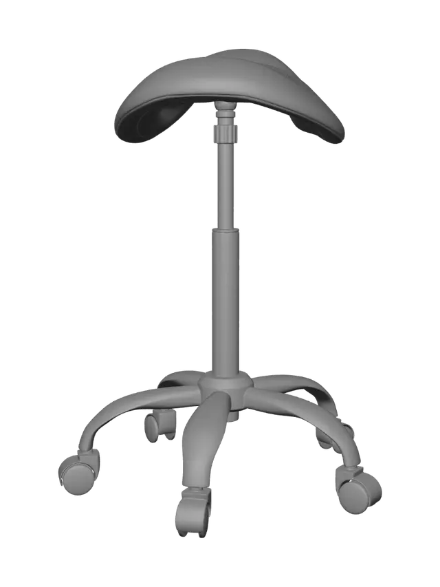 3D model for Adjustable saddle stool with wheels