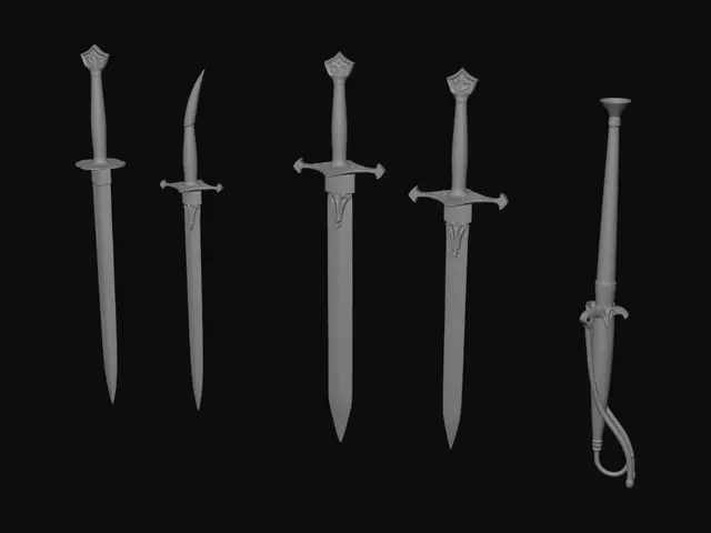 3D model for 5 models of different and cool swords for me to put into a roblox game