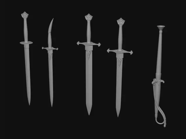 3D model for 5 models of different and cool swords for me to put into a roblox game