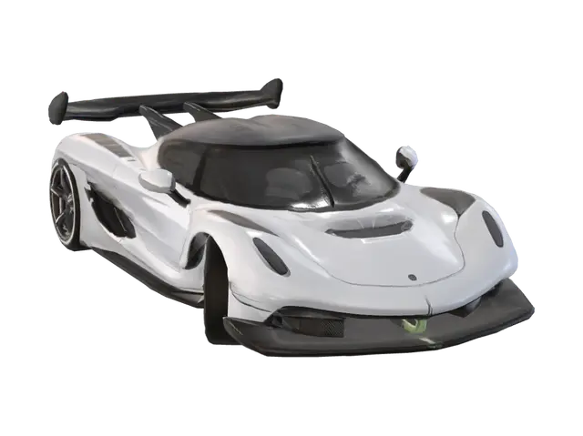 White Apex Hypercar 3D model, vytvořený pomocí AI
