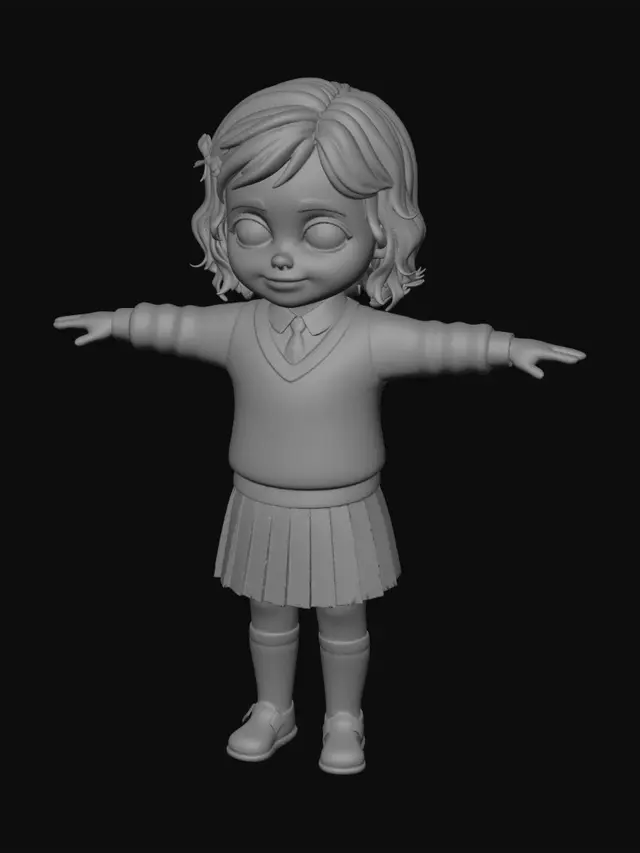 3D model for Little Student with Open Arms