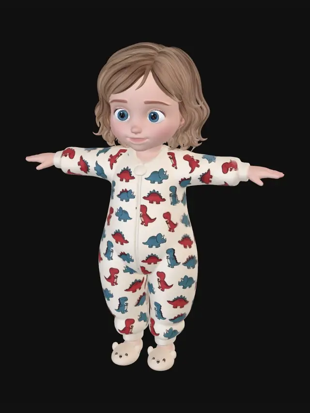3D model for Dinosaur Pajama Baby
