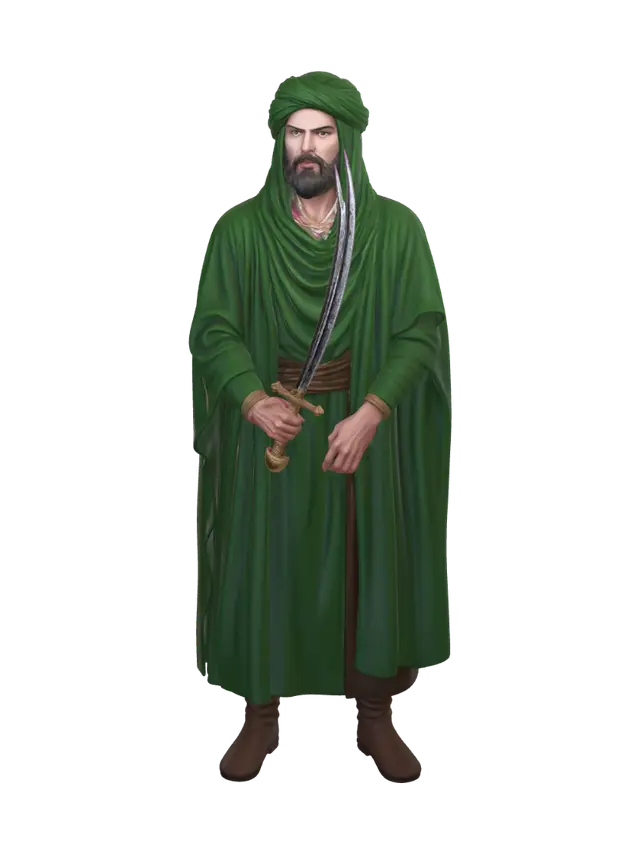 Emerald Swordsman 3D model, vytvořený pomocí AI