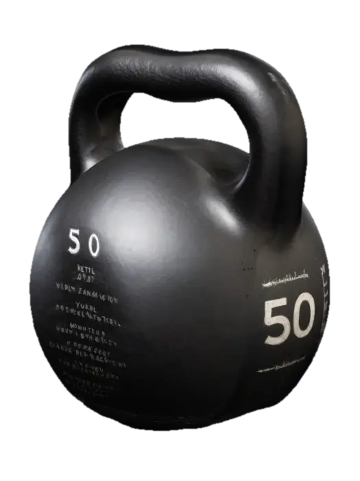 Kettlebell with the inscription 50 on it. In Matte texture. - Weight 3D model, vytvořený pomocí AI
