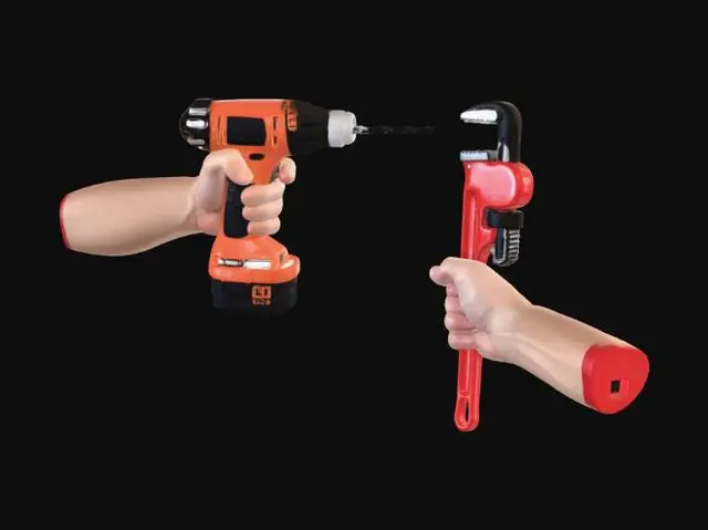 3D model for Drill and Pipe Wrench Duel