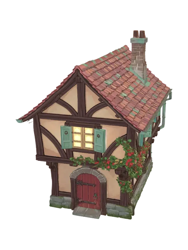 3D model for Vine-Clad Timber Cottage