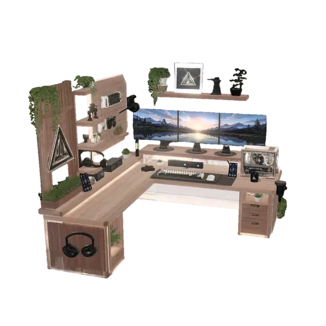 Neon Command Center 3D model, vytvořený pomocí AI