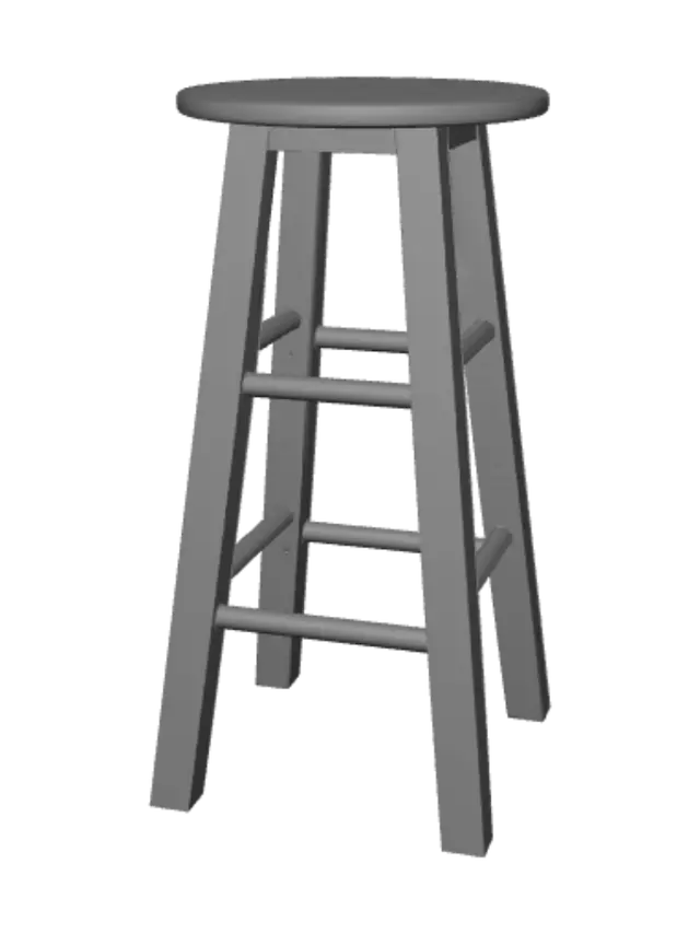 3D model for Round-Top Wooden Stool