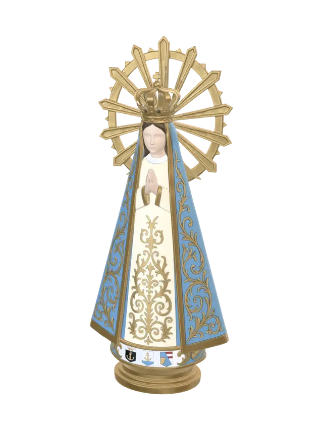Virgen de Lujan - Mary 3D model, vytvořený pomocí AI