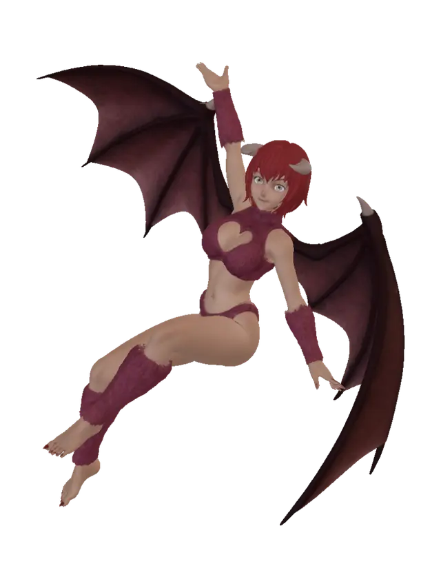 Use the reference images to create "Pixie" a character from Monster Rancher. The… - Redhair 3D model, vytvořený pomocí AI