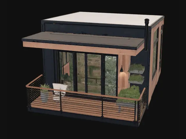 3D model for Modern Timber Tiny House with Deck
