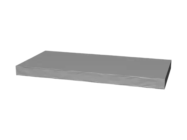 3D model for Using the same art style, wood texture and dark red-purple color palette as this reference spiral staircase, create a single isolated wooden stair tread plank/step (one flat rectangular wood plank, slightly worn painted texture, matching the look of one step from the staircase), isometric view, standalone on a clean plain white background, no other props, no supports attached.