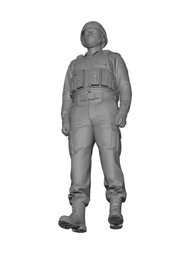 3D model for Indian Army Soldier in Camouflage Uniform