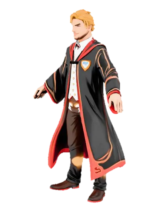 Pillo Wizard Gamer - Mago 3D model, vytvořený pomocí AI
