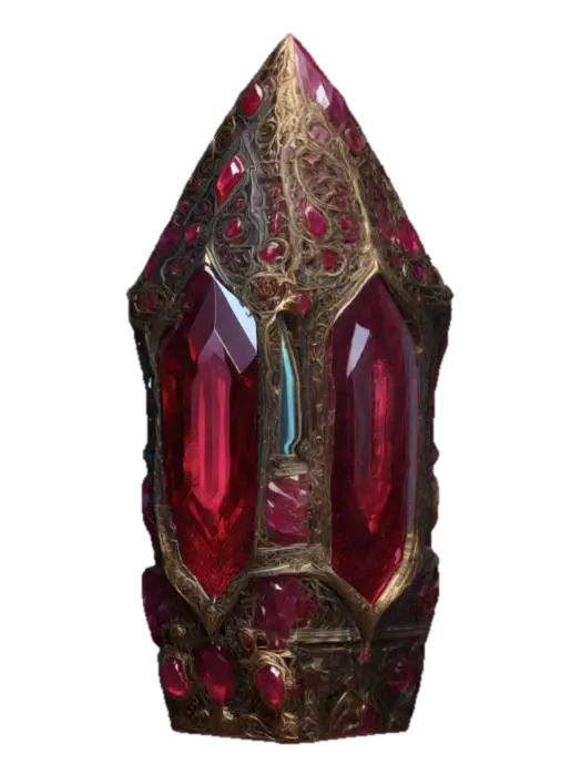 5-meter tall, shard of an Amethyst Enigma, ornate details, intricate color, NVIDIA… - Ruby 3D model, vytvořený pomocí AI