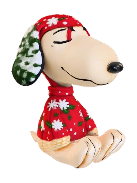 create Snoopy as if he was a real dog as a stylized dirty dog who has wrapped a… 3D model, vytvořený pomocí AI