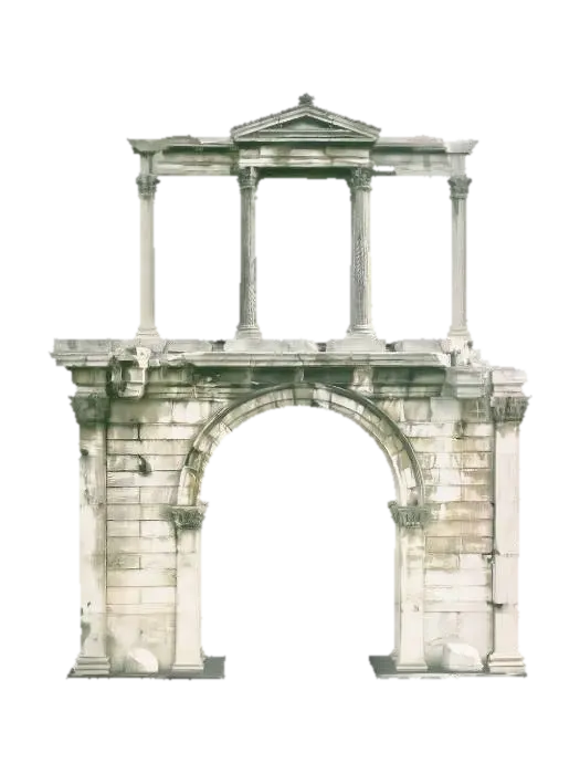 Hadrian's Arch - Tourist 3D model, vytvořený pomocí AI