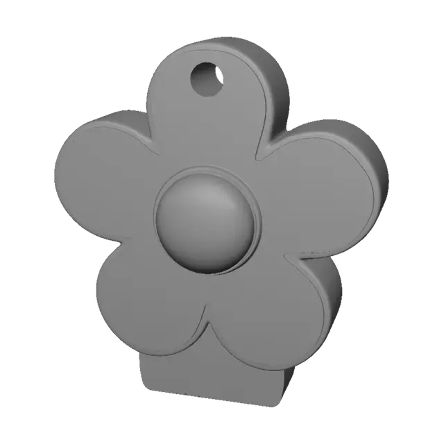 3D model for Pink Flower Tag