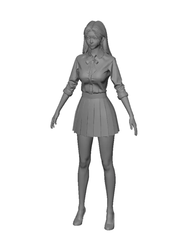 3D model for Elegant School Uniform