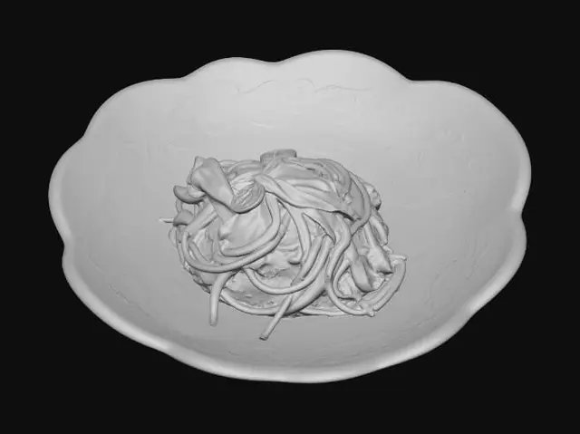3D model for Spaghetti al Pomodoro on a Hand-Painted Ceramic Plate