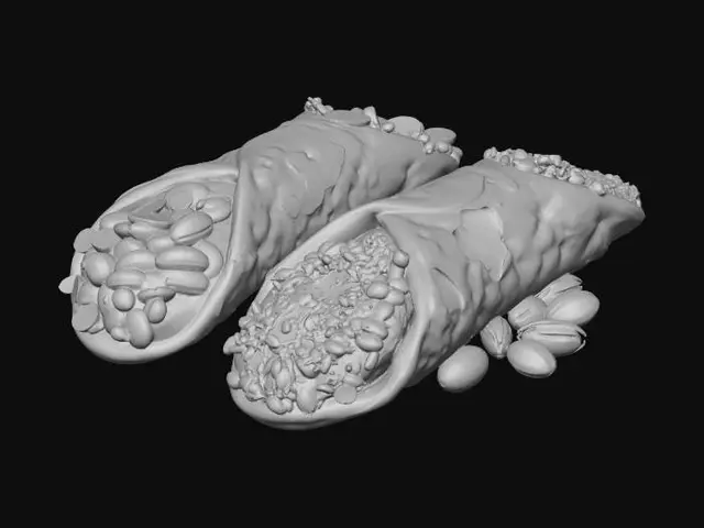 3D model for Cannoli with pistachio and chocolate chips