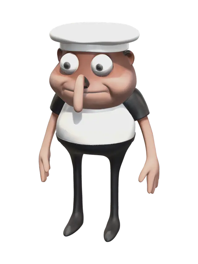 Stylized Fake Peppino - Bubbly 3D model, vytvořený pomocí AI