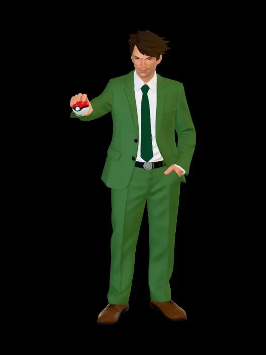3D model for Pokémon Trainer in a Green Suit