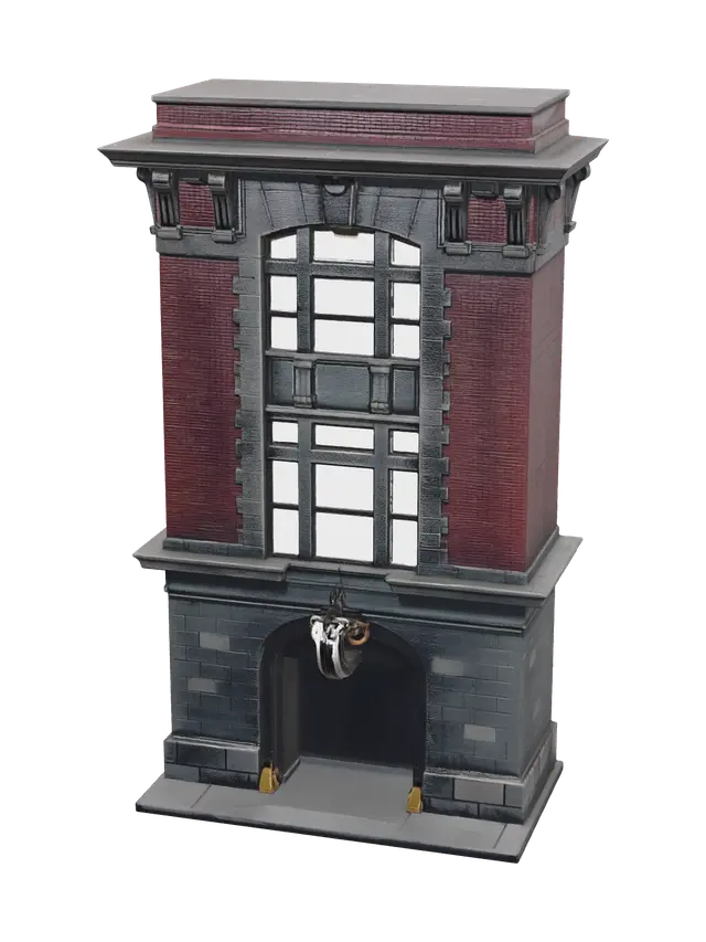 Low-Poly Ghostbusters Firehouse - Paranormal 3D model, vytvořený pomocí AI