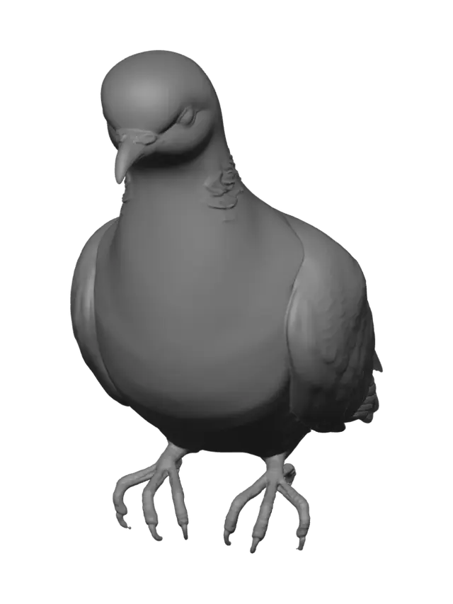 3D model for Pigeon on a Wooden Fence