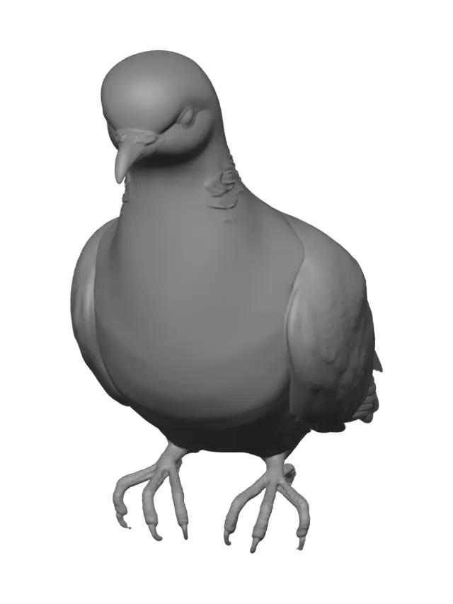 3D model for Pigeon on a Wooden Fence