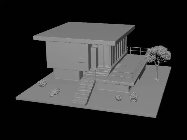 3D model for Cantilevered Timber House