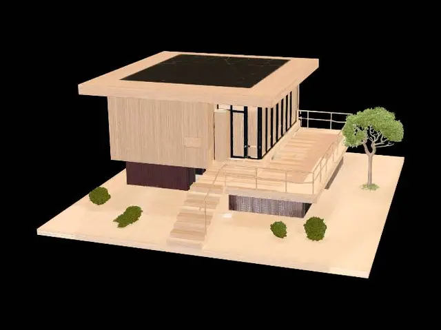 3D model for Cantilevered Timber House