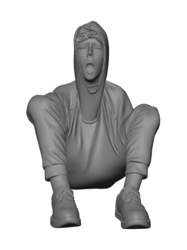 3D model for Yawning Student in a Pink Hoodie