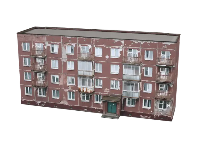 3D model for Crumbling Red Facade