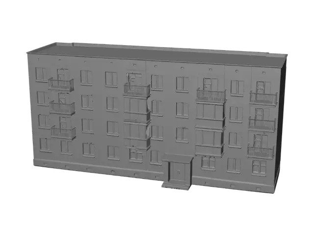 3D model for Crumbling Red Facade
