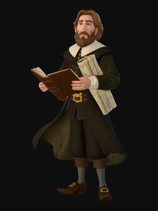 3D model for William Bradford — The Reluctant Governor 
Elected leader of Plymouth Colony who shaped much of the early governance.